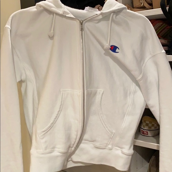 Champion Tops - White Champion Zip Up Hoodie